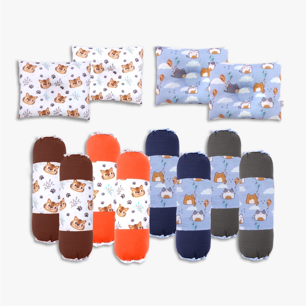 Cintaka Bantal Guling Bayi Print Motif Cute Cat atau Tiger