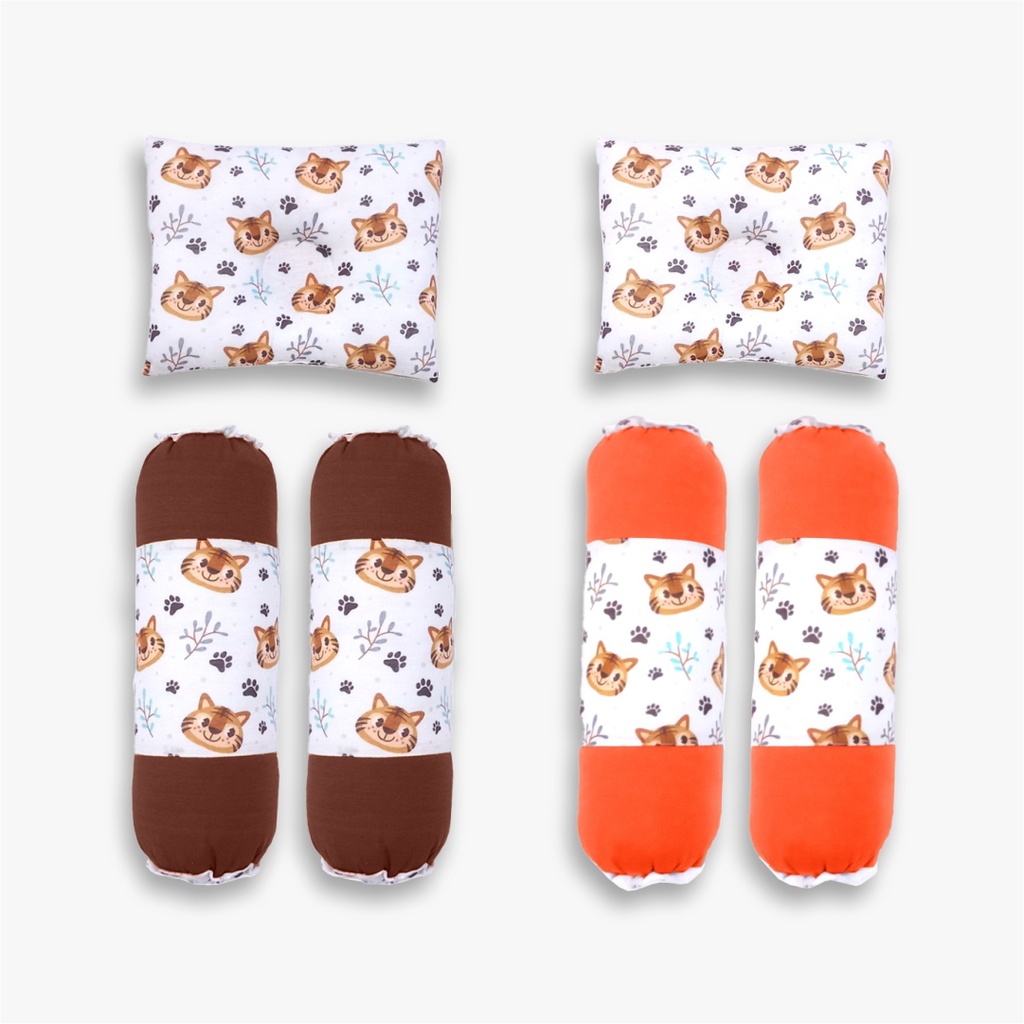 Cintaka Bantal Guling Bayi Print Motif Cute Cat atau Tiger - Gambar 2